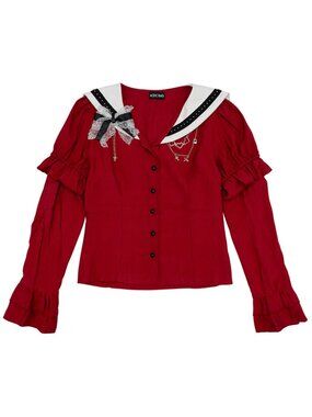 NEW ACDC RAG -Swaying Heart Dark Jirai Sailor Blouse Top